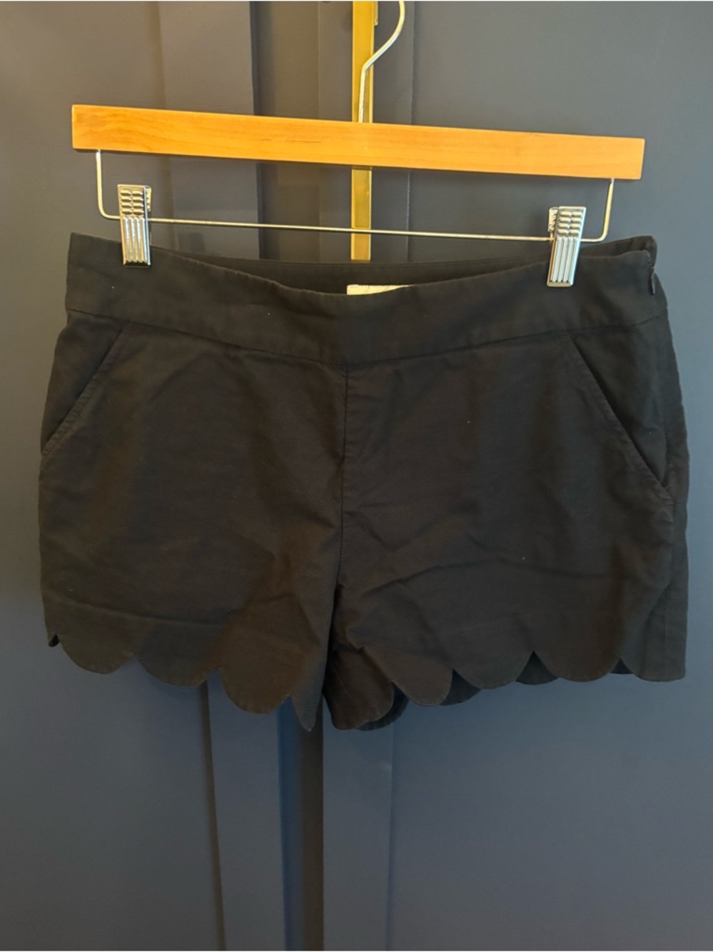 Vineyard Vines Black Scallop Hem High Waist Shorts